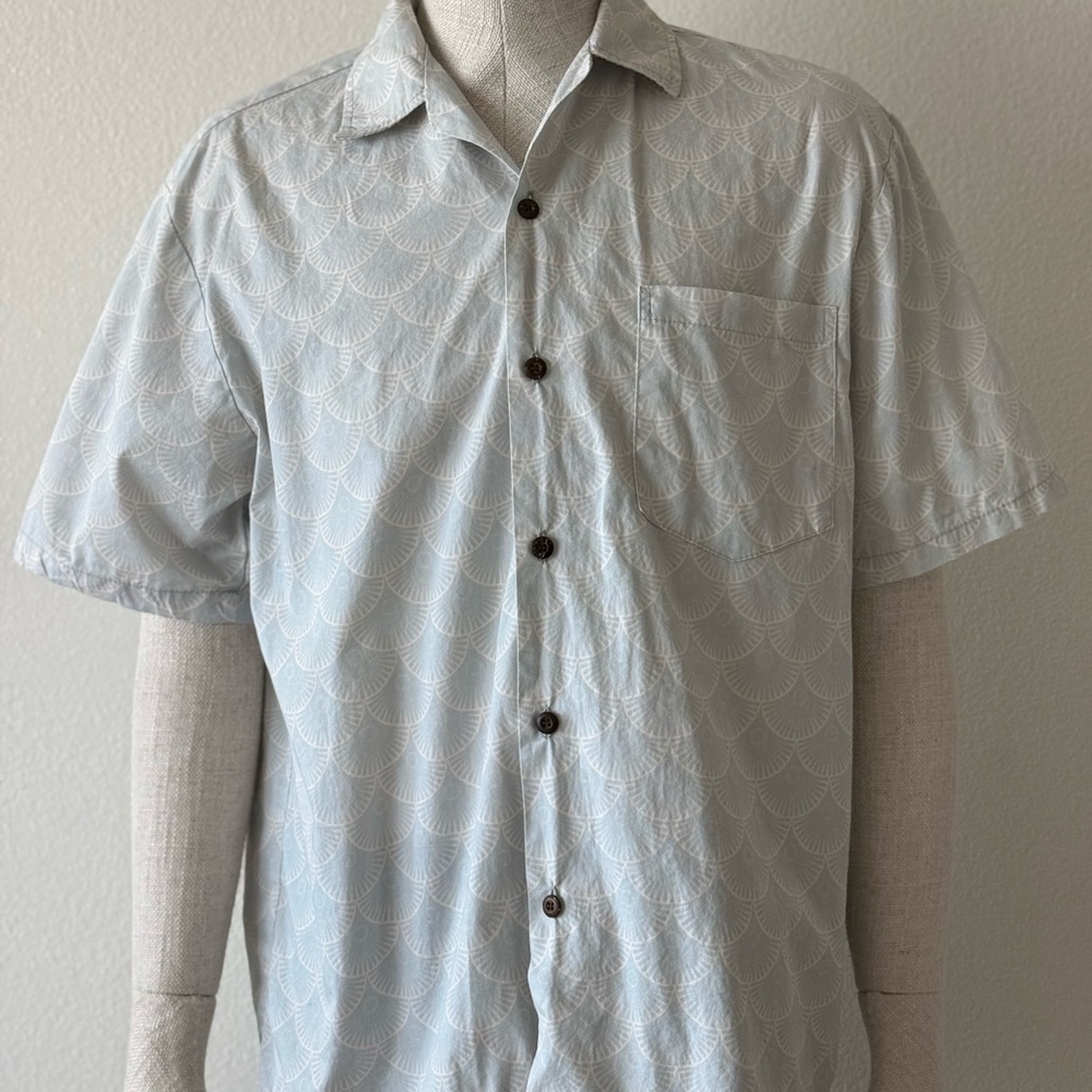 Men's Light Blue Short Sleeve Aloha Shirt
